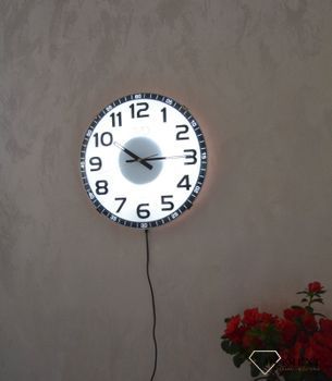 Zegar ścienny JVD z podświetleniem tarczy na pilot HPC11A. Zegar ścienny JVD w kolorze białym. Zegar ścienny (11).JPG