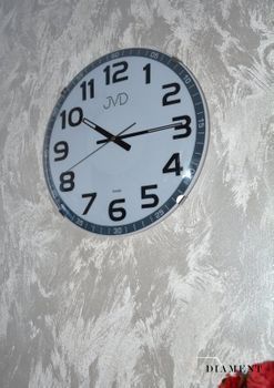 Zegar ścienny JVD z podświetleniem tarczy na pilot HPC11A. Zegar ścienny JVD w kolorze białym. Zegar ścienny (6).JPG