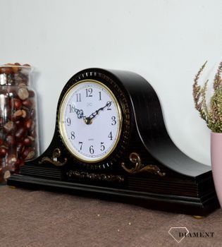 Zegar kominkowy drewniany w kolorze wenge HS11.2  z czytelnym cyferblatem to piękny dodatek do Twojego wnętrza. Idealny pomysł na prezent na rocznicę Ślubu- będzie to pamiątką na lata (2).JPG
