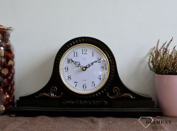 Zegar kominkowy drewniany w kolorze wenge HS11.2  z czytelnym cyferblatem to piękny dodatek do Twojego wnętrza. Idealny pomysł na prezent na rocznicę Ślubu- będzie to pamiątką na lata (5).JPG