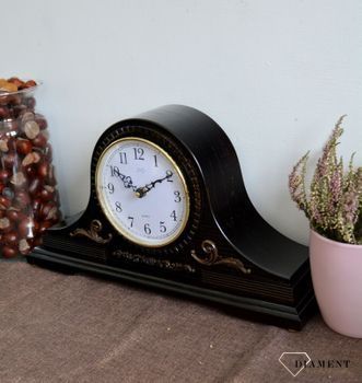 Zegar kominkowy drewniany w kolorze wenge HS11.2  z czytelnym cyferblatem to piękny dodatek do Twojego wnętrza. Idealny pomysł na prezent na rocznicę Ślubu- będzie to pamiątką na lata (6).JPG
