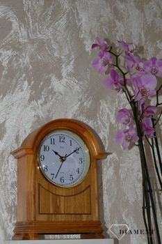 Zegar kominkowy drewniany JVD HS12.2 to zegar kominkowy wykonany z drewna w kolorze jasnego orzecha. Piękny zegar do stylowego wnętrza (6).JPG