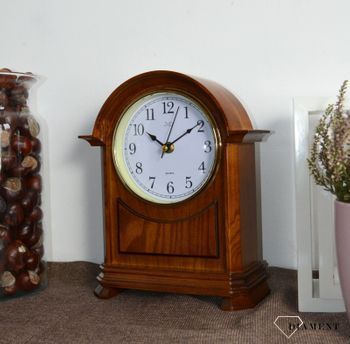 Zegar kominkowy drewniany JVD HS12.3 to zegar kominkowy wykonany z drewna w kolorze jasnego orzecha. Piękny zegar do stylowego wnętrza (2).JPG