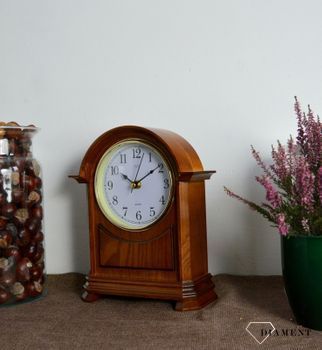 Zegar kominkowy drewniany JVD HS12.3 to zegar kominkowy wykonany z drewna w kolorze jasnego orzecha. Piękny zegar do stylowego wnętrza (4).JPG