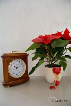  Zegar kominkowy drewniany JVD dębowy HS17.1 to stylowy zegar drewniany na kominek lub biurko. Idealny prezent na rocznicę ślubu ✓ Zegary kominkowe  (1).JPG