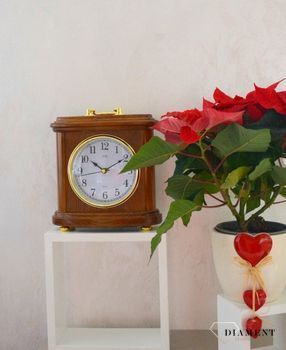  Zegar kominkowy drewniany JVD dębowy HS17.1 to stylowy zegar drewniany na kominek lub biurko. Idealny prezent na rocznicę ślubu ✓ Zegary kominkowe  (2).JPG