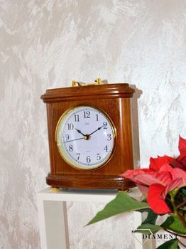  Zegar kominkowy drewniany JVD dębowy HS17.1 to stylowy zegar drewniany na kominek lub biurko. Idealny prezent na rocznicę ślubu ✓ Zegary kominkowe  (3).JPG