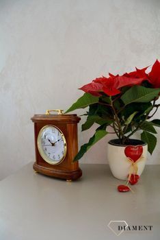  Zegar kominkowy drewniany JVD dębowy HS17.1 to stylowy zegar drewniany na kominek lub biurko. Idealny prezent na rocznicę ślubu ✓ Zegary kominkowe  (5).JPG
