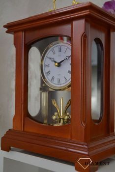 Zegar kominkowy drewniany JVD HS3007.1 to zegar kominkowy wykonany z drewna w kolorze jasnego orzecha. Piękny zegar do stylowego wnętrza.  (6).JPG