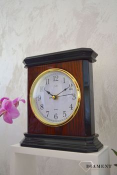 Zegar kominkowy drewniany JVD ciemny brąz wysoki połysk HS3208 ✅ Zegar kominkowy w kolorze ciemnego brązu na wysoki połysk  (7).JPG