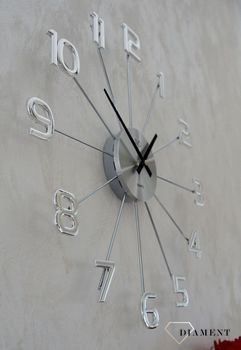 Duży zegar ścienny srebrny z cyframi 49cm JVD HT072 ✓Zegary ścienne nowoczesne z cyframi ✓Zegar ścienny duży srebrny  (1).JPG