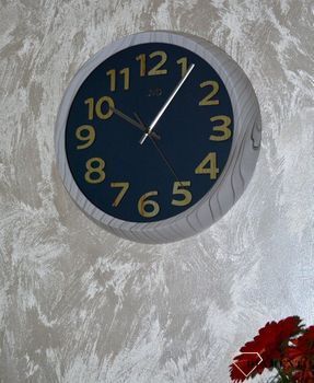 Zegar ścienny marmurek z niebieską tarczą JVD HT073.5 ✓Zegary ścienne nowoczesne z efektem marmur ✓Zegar ścienny duży (1).JPG