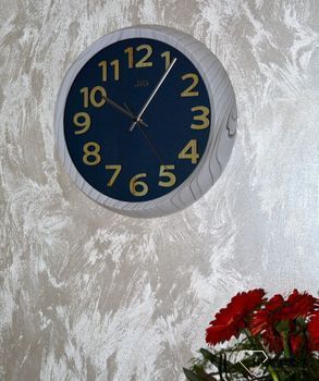 Zegar ścienny marmurek z niebieską tarczą JVD HT073.5 ✓Zegary ścienne nowoczesne z efektem marmur ✓Zegar ścienny duży (2).JPG