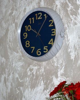 Zegar ścienny marmurek z niebieską tarczą JVD HT073.5 ✓Zegary ścienne nowoczesne z efektem marmur ✓Zegar ścienny duży (4).JPG