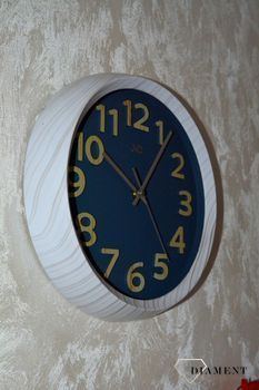 Zegar ścienny marmurek z niebieską tarczą JVD HT073.5 ✓Zegary ścienne nowoczesne z efektem marmur ✓Zegar ścienny duży (6).JPG