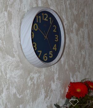 Zegar ścienny marmurek z niebieską tarczą JVD HT073.5 ✓Zegary ścienne nowoczesne z efektem marmur ✓Zegar ścienny duży (7).JPG