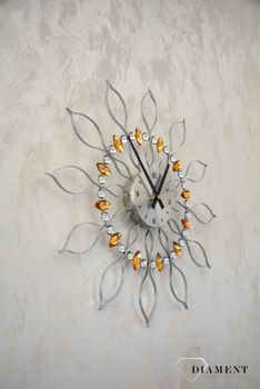 Zegar ścienny JVD nowoczesny kryształy Swarovskiego 49 cm HT106. Zegar ścienny JVD (2).JPG