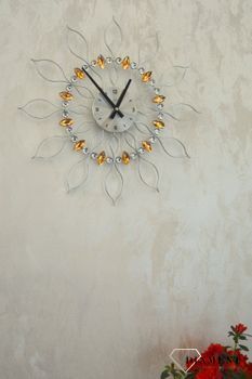 Zegar ścienny JVD nowoczesny kryształy Swarovskiego 49 cm HT106. Zegar ścienny JVD (4).JPG