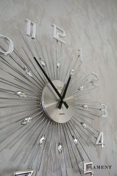 Zegar ścienny nowoczesny srebrny 49 cm JVD HT108.1 to zegar z kryształkami z dużymi cyframi✓Zegary ścienne DUŻY ✓ZEGAR ŚCIENNY 3D✓ Nowoczesny zegar✓Zegar na ścian (3).JPG