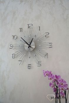 Zegar ścienny nowoczesny srebrny 49 cm JVD HT108.1 to zegar z kryształkami z dużymi cyframi✓Zegary ścienne DUŻY ✓ZEGAR ŚCIENNY 3D✓ Nowoczesny zegar✓Zegar na ścian (5).JPG