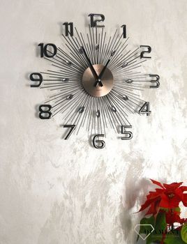 Zegar ścienny nowoczesny srebrny 49 cm JVD HT108.3. Duży efektowny zegar na ścianę z kryształkami do salonu, holu recepcji JVD HT108 (2).JPG
