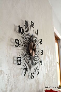 Zegar ścienny nowoczesny srebrny 49 cm JVD HT108.3. Duży efektowny zegar na ścianę z kryształkami do salonu, holu recepcji JVD HT108 (4).JPG