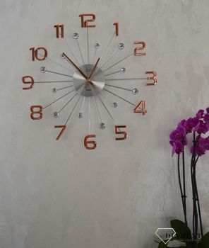 Zegar ścienny nowoczesny z cyframi 'Różowe złoto' 49 cm JVD HT109.4✓Zegary ścienne DUŻY ✓ZEGAR ŚCIENNY 3D✓ Nowoczesny zegar ✓Zegar na ścianę  (10).JPG