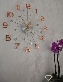 Zegar ścienny nowoczesny z cyframi 'Różowe złoto' 49 cm JVD HT109.4✓Zegary ścienne DUŻY ✓ZEGAR ŚCIENNY 3D✓ Nowoczesny zegar ✓Zegar na ścianę  (2).JPG