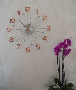 Zegar ścienny nowoczesny z cyframi 'Różowe złoto' 49 cm JVD HT109.4✓Zegary ścienne DUŻY ✓ZEGAR ŚCIENNY 3D✓ Nowoczesny zegar ✓Zegar na ścianę  (5).JPG