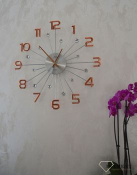 Zegar ścienny nowoczesny z cyframi 'Różowe złoto' 49 cm JVD HT109.4✓Zegary ścienne DUŻY ✓ZEGAR ŚCIENNY 3D✓ Nowoczesny zegar ✓Zegar na ścianę  (6).JPG