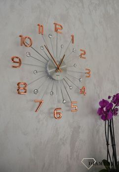 Zegar ścienny nowoczesny z cyframi 'Różowe złoto' 49 cm JVD HT109.4✓Zegary ścienne DUŻY ✓ZEGAR ŚCIENNY 3D✓ Nowoczesny zegar ✓Zegar na ścianę  (7).JPG
