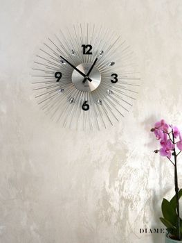 Zegar ścienny 45 cm z kryształkami Cristal HT114.1. Zegar ścienny do salonu. Zegar na ścianę na baterię. ✓Zegary ścienne (1).JPG
