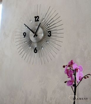 Zegar ścienny 45 cm z kryształkami Cristal HT114.1. Zegar ścienny do salonu. Zegar na ścianę na baterię. ✓Zegary ścienne (3).JPG