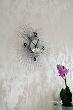 Zegar ścienny 45 cm z kryształkami Cristal HT114.1. Zegar ścienny do salonu. Zegar na ścianę na baterię. ✓Zegary ścienne (5).JPG