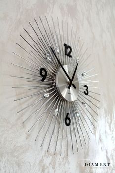 Zegar ścienny 45 cm z kryształkami Cristal HT114.1. Zegar ścienny do salonu. Zegar na ścianę na baterię. ✓Zegary ścienne (6).JPG