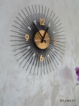 Zegar ścienny 45 cm z kryształkami Złoty Cristal HT114.2.  Zegar ścienny do salonu. Zegar na ścianę na baterię. ✓Zegary ścienne✓Zegar ścienny duży (2).JPG