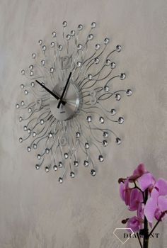 Zegar ścienny 49 cm z kryształkami Cristal HT116.1. Zegar ścienny do salonu. Zegar na ścianę na baterię. ✓Zegary ścienne (7).JPG
