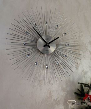 Zegar ścienny 49 cm z kryształkami JVD HT431.1. Pomysłowy wzór zegara z akrylowymi kryształkami (2).JPG