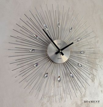 Zegar ścienny 49 cm z kryształkami JVD HT431.1. Pomysłowy wzór zegara z akrylowymi kryształkami (3).JPG
