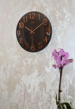 Zegar na ścianę brązowy z różowym złotem JVD 30 cm ✓Zegary ścienne✓ Zegar ścienny ✓Nowoczesne zegary (2).JPG