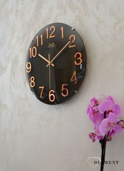 Zegar na ścianę brązowy z różowym złotem JVD 30 cm ✓Zegary ścienne✓ Zegar ścienny ✓Nowoczesne zegary (4).JPG