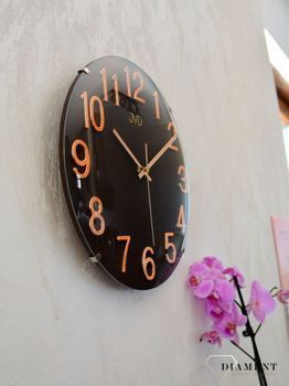 Zegar na ścianę brązowy z różowym złotem JVD 30 cm ✓Zegary ścienne✓ Zegar ścienny ✓Nowoczesne zegary (6).JPG