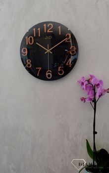 Zegar na ścianę brązowy z różowym złotem JVD 30 cm ✓Zegary ścienne✓ Zegar ścienny ✓Nowoczesne zegary (8).JPG
