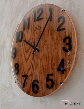 Zegar na ścianę drewniany JVD 30 cm HT98.7. Ścienny zegar JVD HT98 (1).JPG