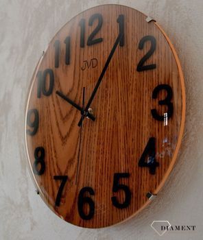 Zegar na ścianę drewniany JVD 30 cm HT98.7. Ścienny zegar JVD HT98 (10).JPG