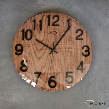 Zegar na ścianę drewniany JVD 30 cm HT98.7. Ścienny zegar JVD HT98 (5).JPG
