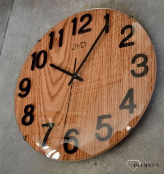Zegar na ścianę drewniany JVD 30 cm HT98.7. Ścienny zegar JVD HT98 (7).JPG