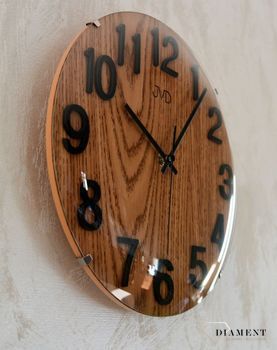 Zegar na ścianę drewniany JVD 30 cm HT98.7. Ścienny zegar JVD HT98 (8).JPG
