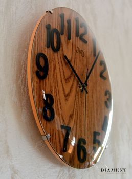 Zegar na ścianę drewniany JVD 30 cm HT98.7. Ścienny zegar JVD HT98 (9).JPG