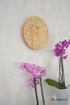 Zegar ścienny okrągły drewniany JVD dąb, zegar na ścianę drewniany (2).JPG
